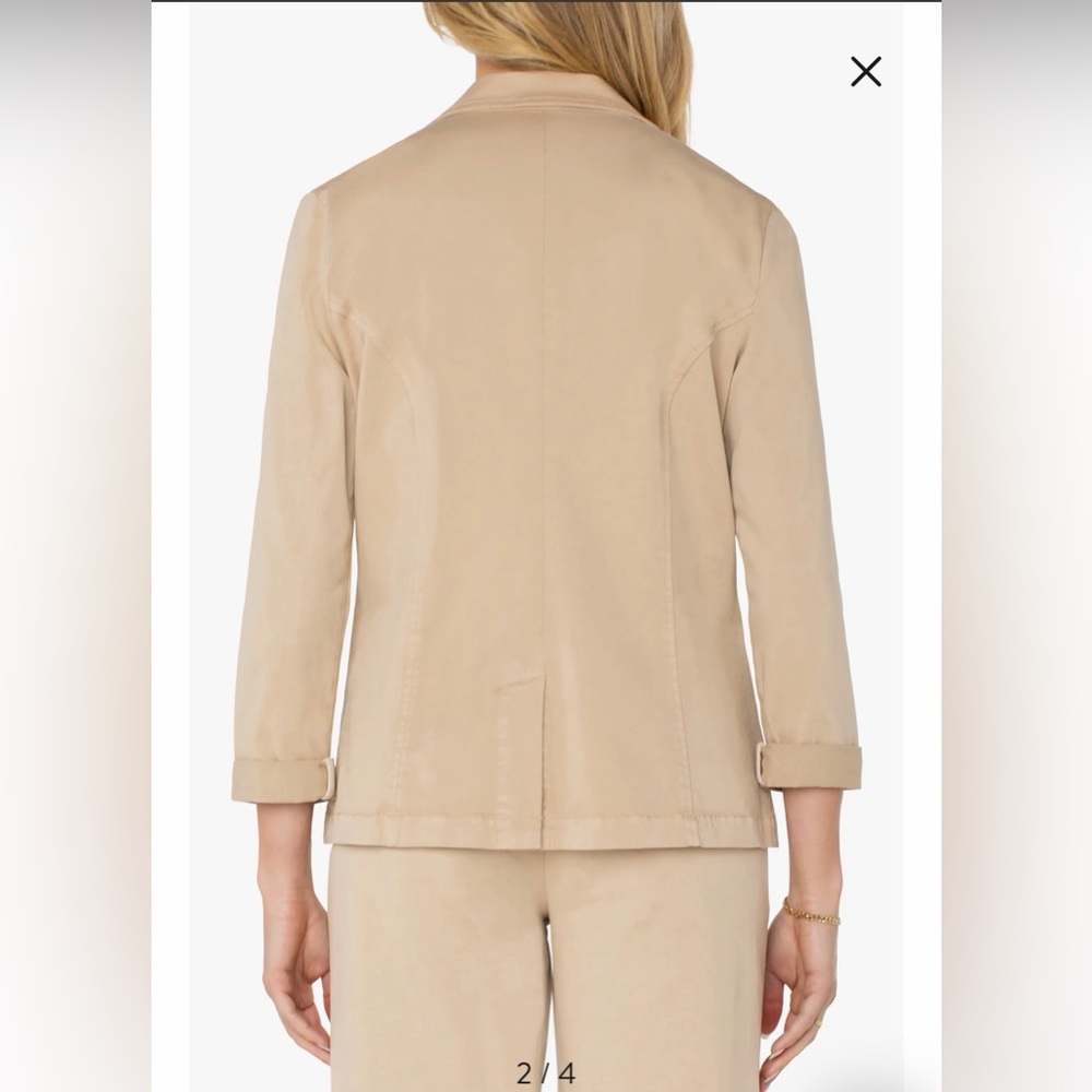 Liverpool Fitted Open Front Twill Blazer - Picture 8 of 16